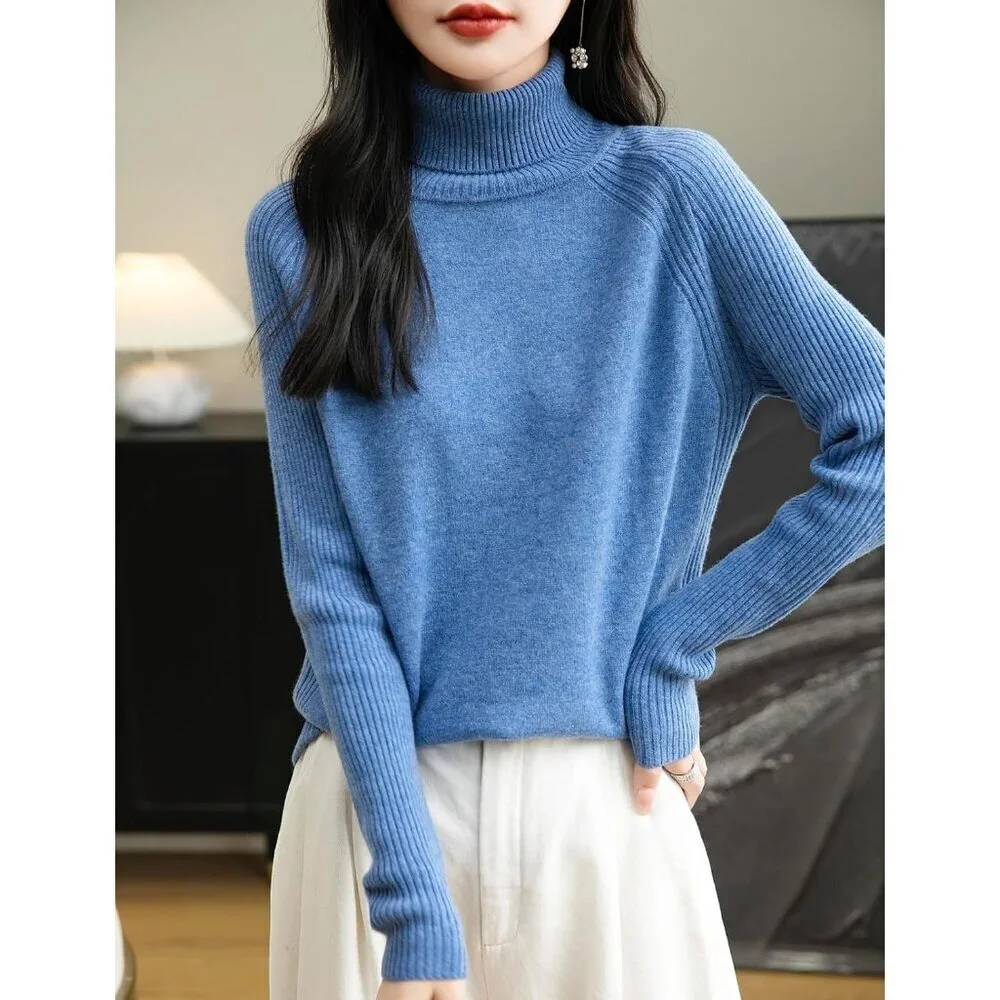 Women's Merino Wool Turtleneck Sweater Small Australia Soft Warm Casual